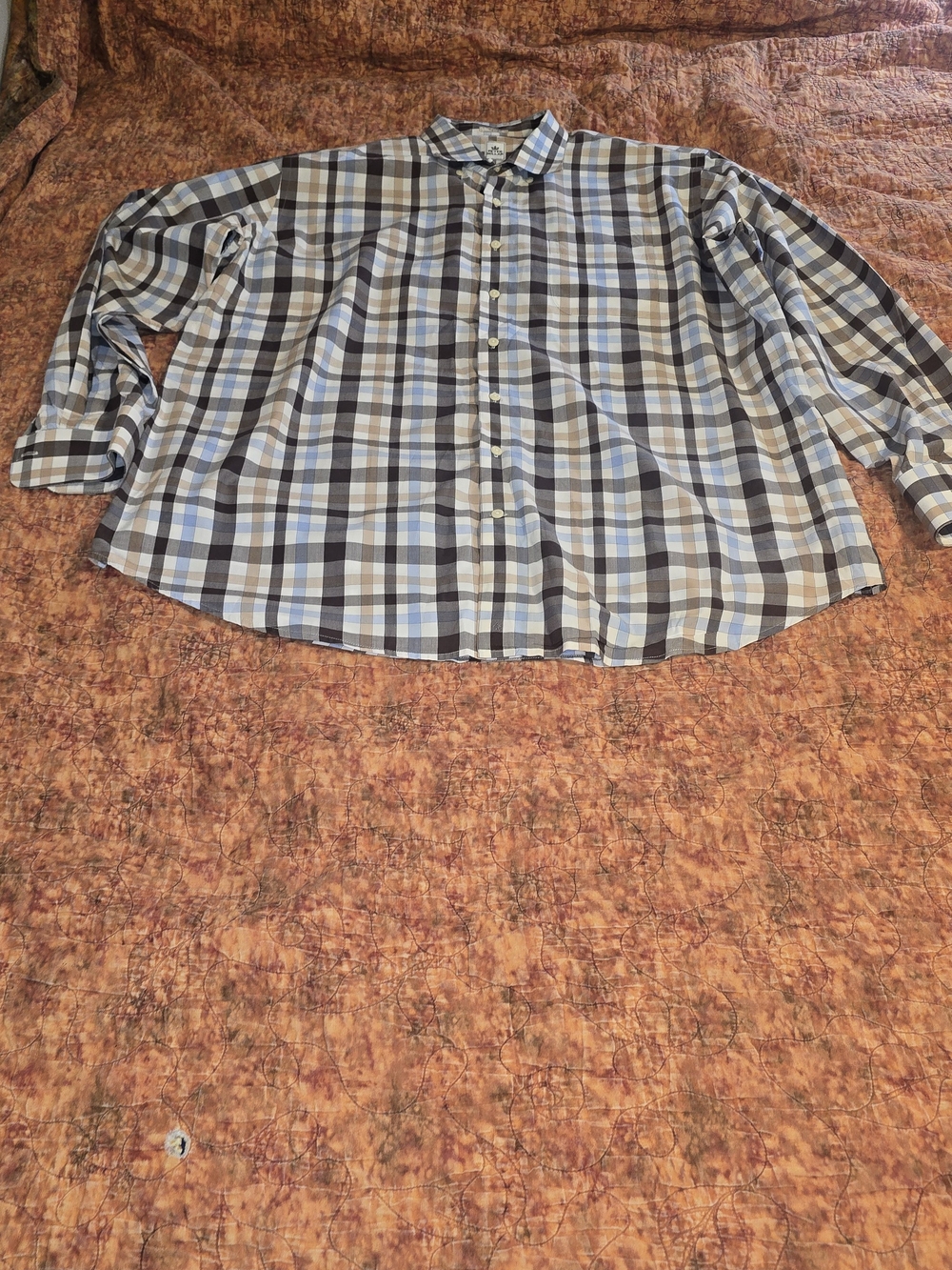 Peter Millar Shirt XXL 2XL Mens Plaid Button Down Cotton Long Sleeve Luxury
